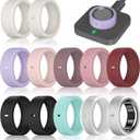 12 Pack Ring Cover Compatible with Oura Ring Gen 4/4 Ceramic, Oura Ring Gen 3 Horizon/Heritage, Surport Charging with Cover on, Anti-Scratch Elastic Silicone Rings Protector for Men Women Working Out (2Black+2Clear+2Star+6 other colors)