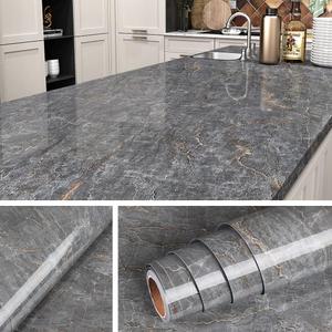 Livelynine 36" X 197" Wide Dark Grey Marble Contact Paper Waterproof Peel and Stick Countertops Marble Wallpaper Kitchen Countertop Vinyl Wrap Marble Countertop Peel & Stick Table Top Dresser Cover (36" x 197", Dark Grey Marble)