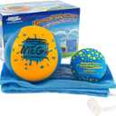 Wave Runner Water Skipping Balls 2 Pack, Soft Foam Pool Balls for Kids & Adults, Bounce Across Water, Floating Beach Toys with Mesh Bag, Summer Pool Toys for Family Vacation, Ages 6+