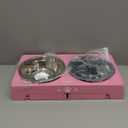 Elevated Dog Bowls, Dog Feeder with Stainless Steel Dishes & Slow Feeder Bowl, 5 Heights Adjustable Raised Stand for Medium Large, Food Dishes with Non-Slip Feet (Pink)