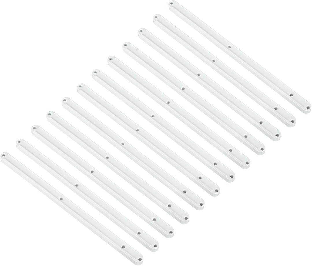 uxcell Drawer Slides, 12Pcs 300mm - Plastic Drawer Rails, Side Mounted Grooved Guide Rails for Cabinet Drawers Bedside Tables Wardrobe Dressers (White)