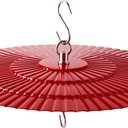 [2 Pack] 11.5" Metal Bird Feeder Rain Guard - Red Umbrella Cover Dome Shield - Value Set Weather Baffles for Hummingbird and Oriole Feeders