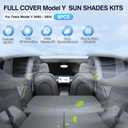 Sunsdrew 8PC Window Shades for Tesla Model Y 2020-2025,Full Windshield Side Window Shades Cover for Model Y Accessories,Privacy&Cooling for Camping,Travel,Heat&UV Blocking