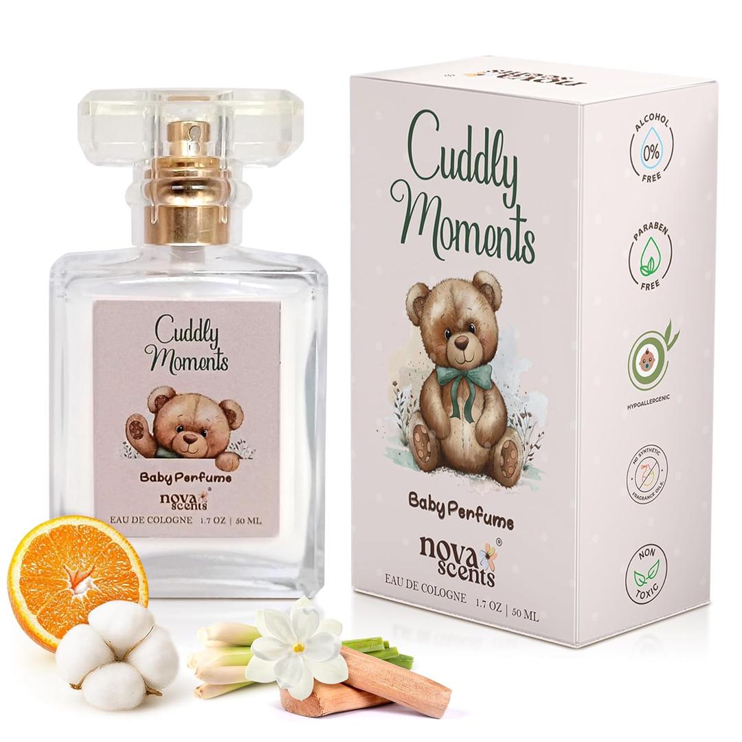 Nova Scents| Baby Cologne| Baby Perfume| Alcohol Free, Hypoallergenic, Paraben Free| Floral, Fresh, Powdery| Gentle Scent for Babies & Toddlers| 1.7oz, 50 ml- Cuddly Moments
