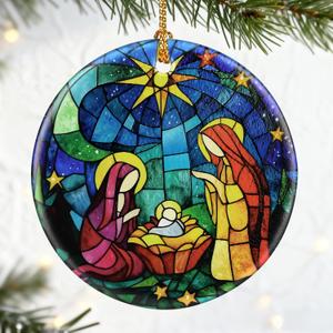 Christian Gifts: Nativity Scene Ornament | Christmas Ornaments (Christmas Tree Decorations), Christian Religious Decor, Holy Family Decoration, Religious Gifts, Baptism Gift & Xmas Gift