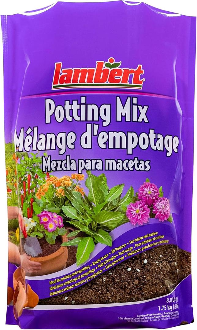 Lambert Potting Mix - Potting Soil Mix for Flowers, Vegetables, Shrubs, Container Plants, Annuals, Perennials, for Indoor and Outdoor - 8 Quarts