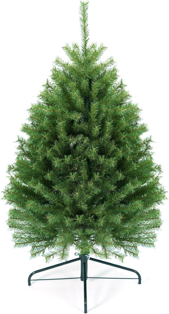4ft Full PVC Small Artificial Christmas Fir Tree 488 Branch Tips Suitable for Christmas Decoration Matel Stand Included