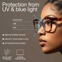 Oversized Blue Light Blocking Glasses for Women | UV & Blue Light Blocker, Chunky Frames, Stylish Eyewear Accessories, Tortoiseshell