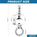 10PCS C-Clamps, Stainless Steel Beam Clamp with M8 Stainless Steel Screw Ring, I-Beam Design Cable Hangers Universal Desk Clamp Conduit Hanger for Metal Mounting Household