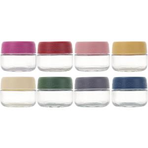 2 OZ Salad Dressing Jar 8 Pack, Airtight Leakproof Bulk Small Glass Sauce Jar with Lids, Reusable for Lunch Box, Bento, Travel & Meal Prep (2 OZ-8Pack)