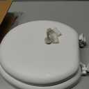 Mayfair Padded Toilet Seat, Cushioned Soft Vinyl over Wood Core Seat, Secure Hinges, Easy Clean, Made in USA, Round, White