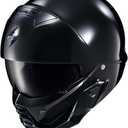 ScorpionEXO Covert 2 Open Face 3/4 Full Mode Motorcycle Helmet Bluetooth Ready Speaker Pockets Interchangeable Mouth Cover DOT Approved Solid (Gloss Black - 3X)