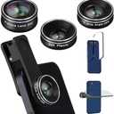 Phone Camera Lens, 198 Fisheye Lens + 120 Super Wide-Angle Lens + 20x Macro Lenses Camera Photography Accessories kit Gadgets for iPhone Samsung Android Smartphone