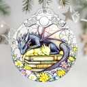 Christmas Ornaments: Stained Glass Ornament, Christmas Tree Ornament, Hanging Ornaments for Home Decor & Xmas Tree Decorations, Exquisite Holiday Decor, Gift & Holiday Present - Dragon of Book