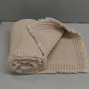 RESARE Waffle Bathroom Runner Rugs, Super Absorbent Bath Mat Non Slip Washable Quick Dry, Upgraded Ultra Soft Boho Bath Rugs with Tassels for Hallway Bedroom Laundry Room, 2'x5'(24"x60"), Pale Beige