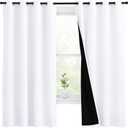 NICETOWN White 100% Blackout Lined Curtains, 2 Thick Layers Completely Blackout Window Treatment Thermal Insulated Drapes for Kitchen/Bedroom (1 Pair, 55 inches Width x 68 inches Length Each Panel) (55"W x 68"L (Pack of 2), Pure White)