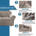 H.VERSAILTEX Rich Stretch 2 Piece Chair Cover Chair Slipcover Sofa Cover Furniture Protector Couch Soft with Elastic Bottom Chair Couch Cover with Arms Width Up to 49 Inch(Chair, Taupe)
