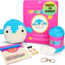 Crochet Kit for Beginners  Penguin | DIY Crochet Animal Kit with Step-by-Step Video  Craft Set for Adults & Kids  Includes Yarn, Hook, Needle, Scissors, Eyes & More  Great Gift for All Ages
