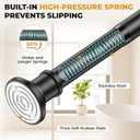 Black Long Curtain Rod Tension Shower Curtain Rods 30-120 in 1.1"