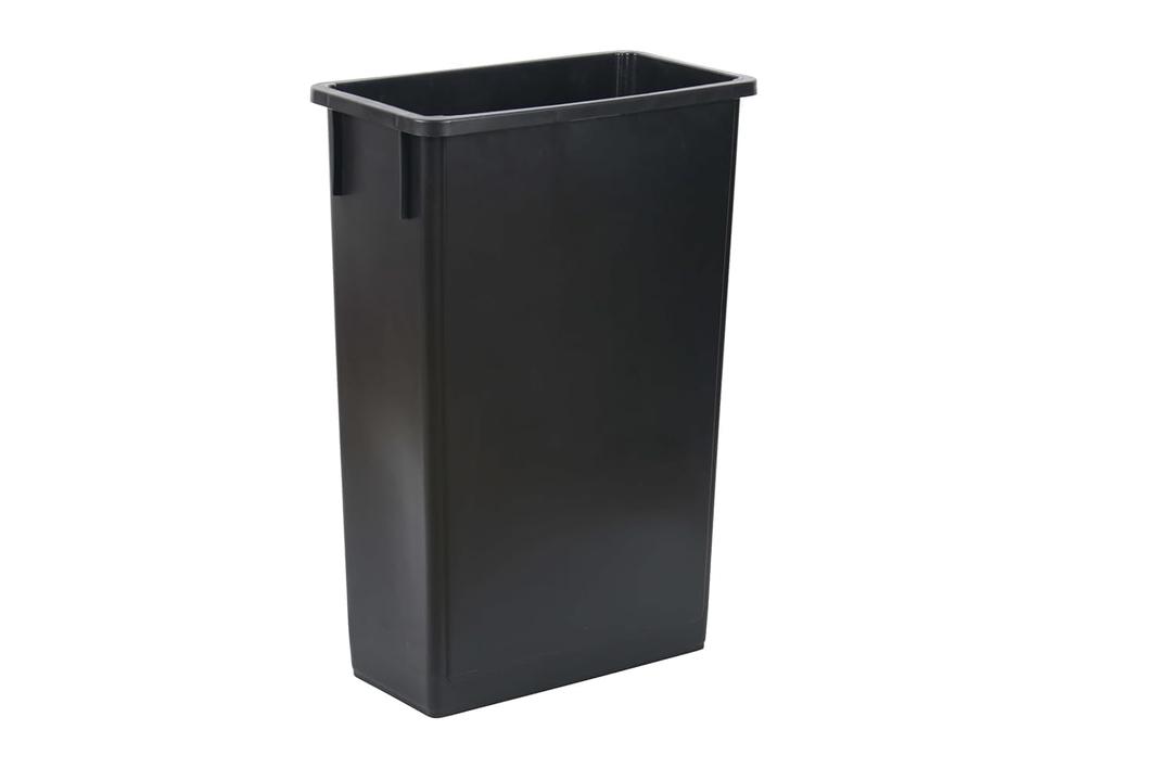 Plexon 23 Gallon Slim Trash Can - 30" H x 20" L x 11" W - Commercial Black Rectangular Garbage Can, Waste Bin for Home/Kitchen/Cabinet