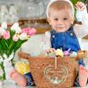 HOWAF 2026 My First Easter Ornament for Baby Boy, Heart Acrylic Keepsake with Blue Gift Box & White Ribbon, Newborn First Easter Souvenir Easter Tree Decor for Nursery