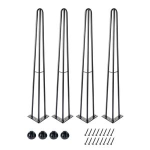 22Inch Hairpin Table Legs for Furniture Set of 4,Furniture Legs, Sturdy Cast lron Modern Metal Desk Legs,1300lbs Load Capacity for Coffee Table,Dresser Legs ，Night Stand Desk Bench，Desk