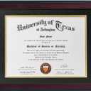 GMFrames Solid Wood Diploma Frame,Fits 8.5x11 Certificate with Mat or 11x14 Document without Mat,UV Protection Acrylic,Matte Mahogany Finish,Black Tapering Stepped Edge