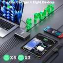600W USB Charging Station,8-in-1 Multiple USB C Charger Block,Dual PD 140W Laptop Fast Charger Adapter,Multiple Devices Hub Compatible with MacBook Pro/Air,DELL,iPhone15/16,GalaxyS24/S23 and More