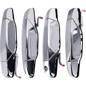 Exterior Chrome Door Handle Set of 4 - Compatible with Chevy, Cadillac & GMC Vehicles - 2007-2014 Silverado, Tahoe, Escalade, Sierra, Yukon, Avalanche - Replaces 15915659, 22738721, 22738722