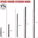 5Pack 1.25 Inch Vacuum Extension Wands plus 1-3/8'' to 1-1/4'' Vacuum Hose Adapter - 1.25 Inch Shop Vac Extension Tubes, Accessories and Attachment 32mm & 35mm, Replacement Vacuum Cleaner Pipe Tubes