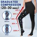 beister Medical Compression Pantyhose Women & Men,20-30mmHg Open Toe Thigh High Compression Tights Graduated Support, Black, Small