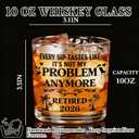 Retirement Gifts for Men 2026 2 Pack Retirement Glass Whiskey Gift for Coworker, Dad, Grandpa, Friend or Colleague, Goodbye & Farewell Gift, Black