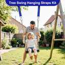 Dual Protection Tree Swing Straps with Backup Lifeline, 2500LB Capacity, Metal Frame Compatible, Suitable for Sensory, Saucer, Disc Swing & Hammock, Kids Indoor and Outdoor Fun