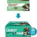 Quest Nutrition Mint Chocolate Chunk Protein Bars, 20g Protein, 1g Sugar, 4g Net Carb, High Fiber, Gluten Free, Keto Friendly, 12 Count (EXP 02/10/26)