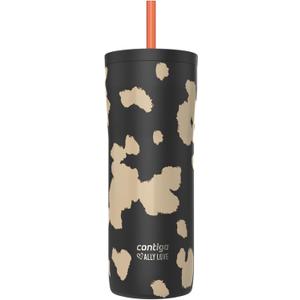 Contigo x Ally Love Steel Insulated Tumbler w/Straw, Autoclose Technology, Easy Clean Lid & Straw, Leak-proof Drinking, Keeps Drinks Cold for 20 hours, BPA Free, 24oz., Streeterville 2.0, Licorice