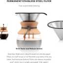 Bodum 34oz Pour Over Coffee Maker, High-Heat Borosilicate Glass with Reusable Stainless Steel Filter and Cork Grip - Made in Portugal