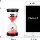 EMDMAK Sand Timer Colorful Hourglass Sandglass Timer 1 min/3 mins/5 mins/10 mins/15 mins/30 mins Sand Clock Timer for Games Classroom Home Office(Pack of 6)