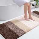 OLANLY Bathroom Runner Rugs Mat 59x24, Extra Soft Absorbent Microfiber Bath Rugs, Rubber Backing, Quick Dry, Washable Long Bath Mats for Bathroom Floor, Tub and Shower, Home Decor Accessories, Brown