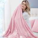 CHOSHOME Cooling Blanket for Hot Sleepers Lightweight Summer Cold Thin Blankets for Sleeping, Hot Flashes Night Sweats, Soft Blanket for Bed, Queen Size, Pink