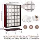 30 Piece Watch Display Case Watch Cabinets Cases Wall Mounted Shadow Box UV Protection Display Boxes with Acrylic Transparent Door Holder for Oversized Watches Collector Memorabilia Gift