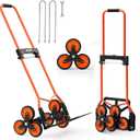 VEVOR Stair Climbing Cart 260 LBS, Portable Folding Aluminum Trolley Dolly for Stairs with Telescoping Handle, 6 Mute Wheels & 2 Ropes, Stair Climber Dolly for Home, Groceries, Warehouse