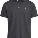 Polo Ralph Lauren Mens Performance Polo Shirts (Large, Rl Black Marble Heather)