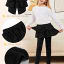 Girls Leggings with Skirt for Girls Kids School Uniform Pants Toddler Ruffle Pants Tutu Pull On Warm Clothes (7-8 Years, Black, Dark Gray, Light Gray)