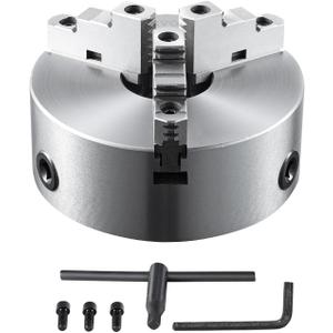 VEVOR 3-Jaw Lathe Chuck, 8'', Self-Centering Lathe Chuck, 0.16-8 in/4-200 mm Clamping Range with T-key Fixing Screws Hexagon Wrench, for Lathe 3D Printer Machining Center Milling Drilling Machine VEVOR 3-Jaw Lathe Chuck, 8'', Self-Centering Lathe Chuck, 0.16-8 in/4-200 mm Clamping Range with T-key Fixing Screws Hexagon Wrench, for Lathe 3D Printer Machining Center Milling Drilling Machine