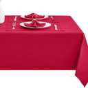 Rectangle Table Cloth Linen Farmhouse Stainproof Waterproof Washable Polyester Oblong Rectangular Fabric Table Cover for Kitchen Dining Dinner(DarkRed/60x144 Inch)