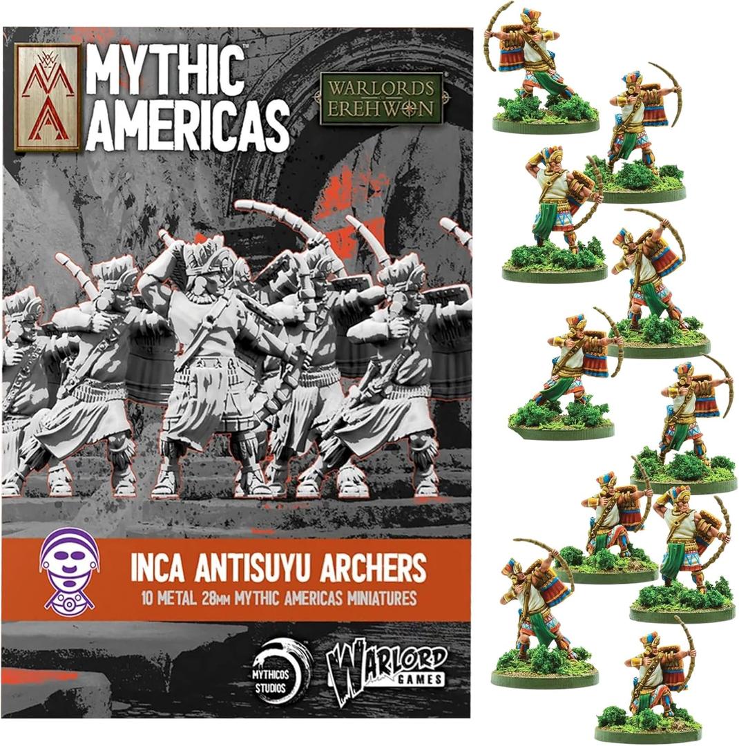 Wargames Delivered - Warlord Games Mythic Americas - Inca: Antisuyu Archers. Action Figures Fantasy 28mm Miniatures for Wargames, DND Miniatures, and Model War