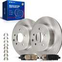 KAX Rear Brake Kit, OE Brake Rotors and Ceramic Brake Pads, Replacement for Nissan, INFINITI-Rogue, Rogue Sport, Rogue Select, G35, 350Z, LEAF, Juke, Automotive Replacement Brake Kit (D905+31349, Silver + Black)