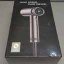 Cosy Companions Hair Dryer - High-Speed 150,000 RPM Hairdryer for Fast Drying, 500Million Negative Ionic & Thermo-Control & Cool Shot Button & HD Display Blow Dryer with Magnetic Diffuser & Nozzle (Metal Silver Grey)