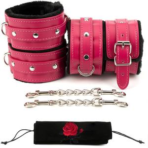 Ankle Straps Wrist Cuffs Leather Padded Fitness Sports Training and Home Gym Workouts - Adjustable Straps for Comfortable Fit and Support
