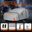 Car Cover for 2020-2026 Tesla Model Y, Waterproof Custom-fit All Weather Sun Rain UV Dust Snow Protection Windproof Outdoor Model Y Full Car Cover with Door Zipper and Cotton Lining-Grey